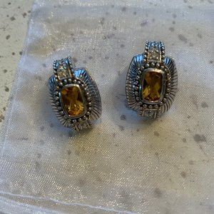 Judith Ripka golden citrine earrings